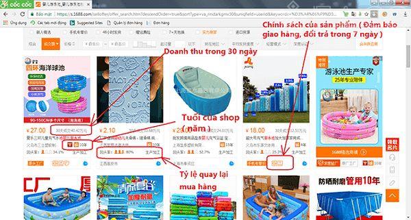 Đánh giá chất lượng hàng hóa thông qua thông tin từng shop