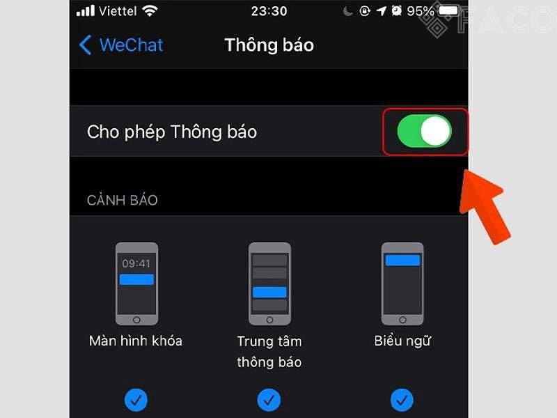 Tắt thông báo WeChat trên iPhone