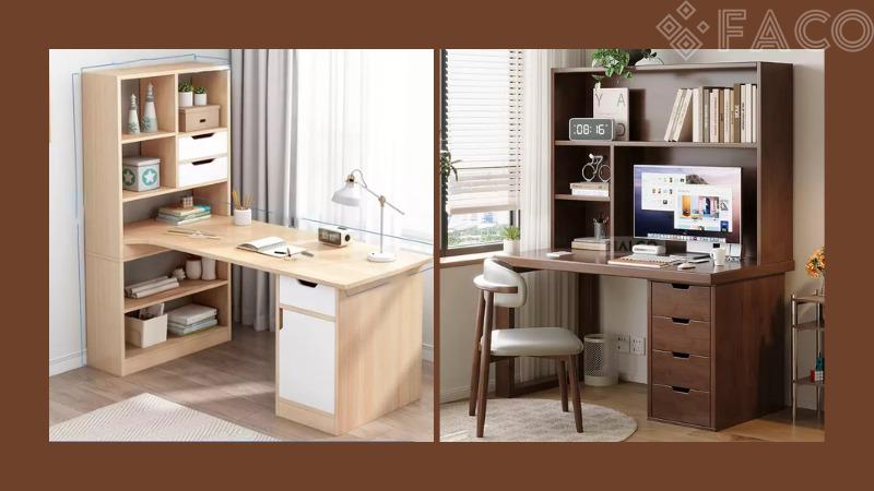 Tổng hợp các mẫu kệ sách Trung Quốc phù hợp với mọi không gian Kệ sách tích hợp bàn làm việc hoặc bàn học