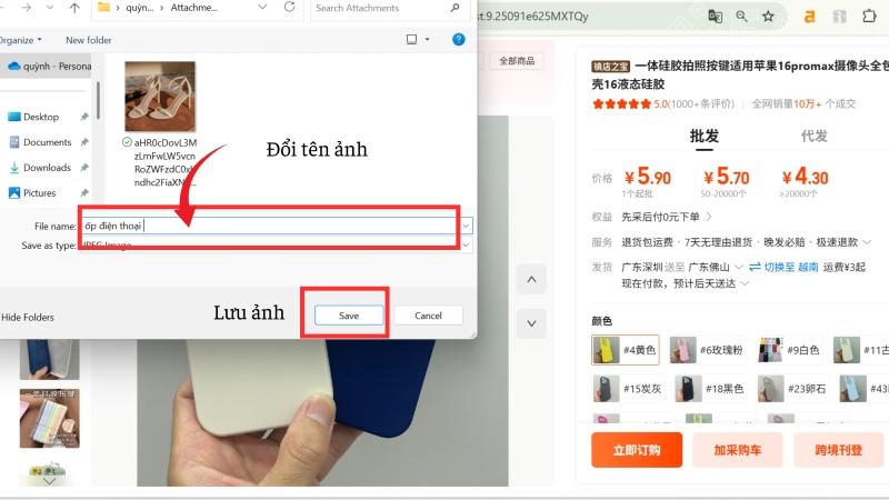 Đổi tên file và ấn Save 