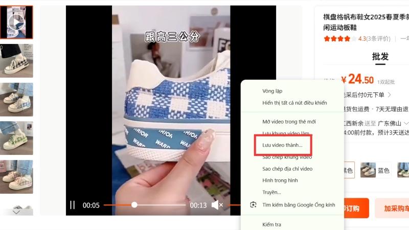 Chọn Lưu video thành 