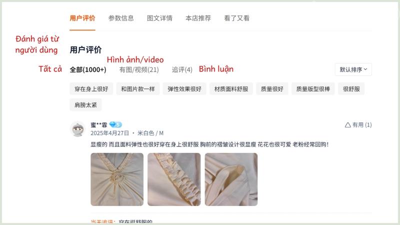 Đánh giá từ người mua trước 