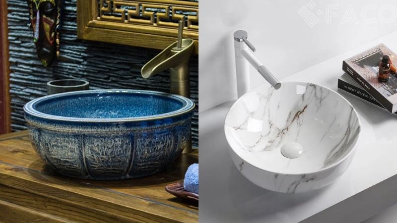 Chậu rửa mặt Trung Quốc bằng sứ