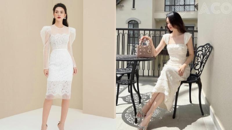 Đầm ren Trung Quốc dáng dài ôm body