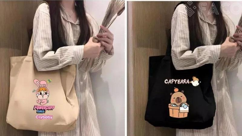 Túi tote in họa tiết dễ thương