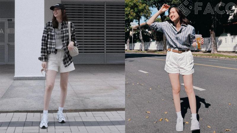 Quần short với áo sơ mi