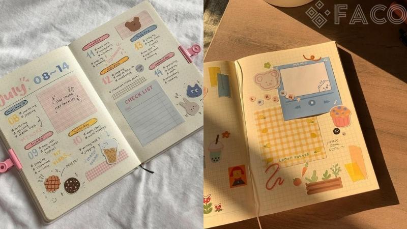 Điểm nhấn với giấy note và bookmark
