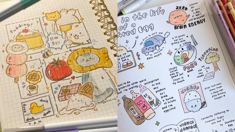 Tự tay doodle với bút màu