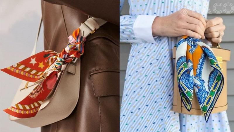 Turban làm phụ kiện túi xách